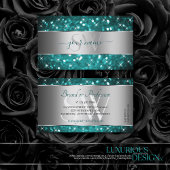 Blauwgroen Glitter Sparkle Stars Silver Decor Init Visitekaartje