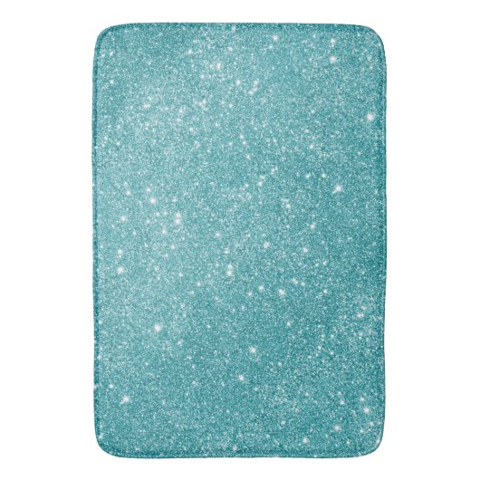 Blauwgroen glitter Sparkles Badmat (Voorkant Verticaal)
