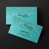 Blauwgroen Glitter Sparkles Lash Extensions Mascar Visitekaartje