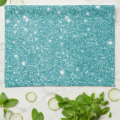 Blauwgroen glitter Sparkles Theedoek (Gevouwen)