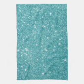 Blauwgroen glitter Sparkles Theedoek (Verticaal)