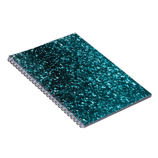 Blauwgroen Glitter Spiral-laptop Notitieboek (Rechterzijde)