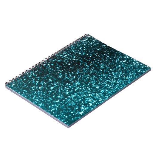 Blauwgroen Glitter Spiral-laptop Notitieboek (Linkerzijde)