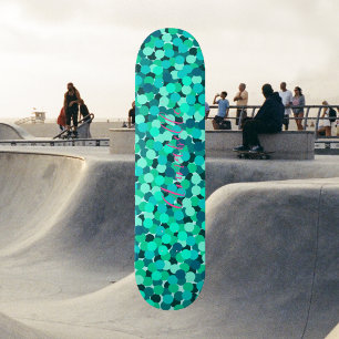 Blauwgroen Glitter Super Star Cute Persoonlijk Skateboard