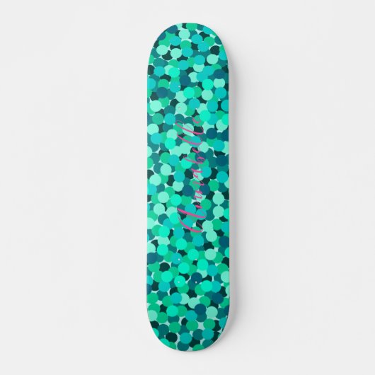 Blauwgroen Glitter Super Star Cute Persoonlijk Skateboard (Voorkant)