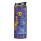 *~* Blauwgroen Glitter SWAG Marble QR Thermal Tumb Thermosbeker (Gedraaid links)