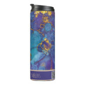 *~* Blauwgroen Glitter SWAG Marble QR Thermal Tumb Thermosbeker (Geroteerd rechts)