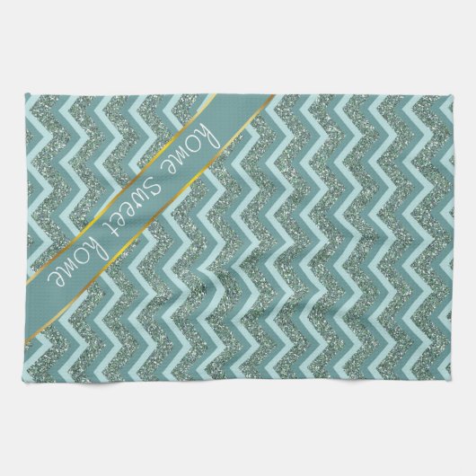 Blauwgroen glitter theedoek (Horizontaal)