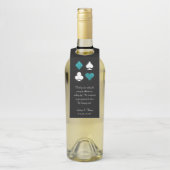 Blauwgroen Glitter Vegas Bruiloft Welkomstfles Lab Flessenhanger (Op fles)