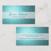 Blauwgroen Glitter-Visitekaartjes Visitekaartje (Voorkant / Achterkant)