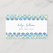 blauwgroen glitter zeemeermin schaal visitekaartje (Voorkant)