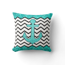 Blauwgroen glitteranker en chevron