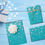 Blauwgroen glittergroene diamanten voor de geboort inpakpapier vel<br><div class="desc">Een klein en trendy verpakkingspapier voor een verjaardag,  een vrijgezellenfeest of een baby shower. Een moderne,  blauwgroen,  zee groene glitterachtergrond,  gedecoreerd met namaakdiamanten.</div>