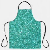 Blauwgroen glitterpatroon apron schort (Voorkant)