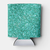 Blauwgroen glitterpatroon blikjeskoeler (Voorkant)