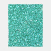 Blauwgroen glitterpatroon fleece deken (Voorkant)