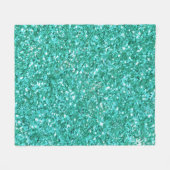 Blauwgroen glitterpatroon fleece deken (Voorkant (Horizontaal))