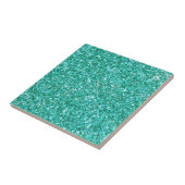 Blauwgroen glitterpatroon keramische tegels tegeltje (Zijkant)