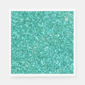 Blauwgroen glitterpatroon servetten (Voorkant)