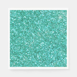 Blauwgroen glitterpatroon servetten