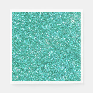 Blauwgroen glitterpatroon servetten