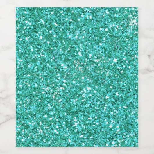 Blauwgroen glitterpatroon wijn etiket (Enkel label)