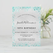 Blauwgroen glitterstofglansglansglansglansglansgla kaart (Staand voorkant)