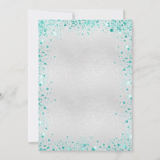 Blauwgroen glitterstofglansglansglansglansglansgla kaart (Achterkant)