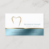 Blauwgroen & Glittery Gold Custom Tandarts Visitek Visitekaartje (Achterkant)