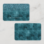 Blauwgroen Glitz Glitter Glam Visitekaartje (Voorkant / Achterkant)