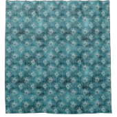 Blauwgroen Glitzy Glam Peacock Feathers Douchegordijn (Voorkant)