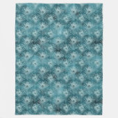 Blauwgroen Glitzy Glam Peacock Feathers Fleece Deken (Voorkant)