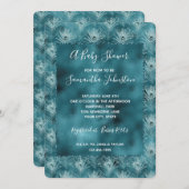 Blauwgroen Glitzy Glam Peacock Feathers Kaart (Voorkant / Achterkant)