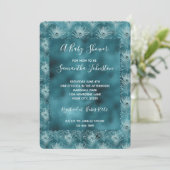 Blauwgroen Glitzy Glam Peacock Feathers Kaart (Staand voorkant)