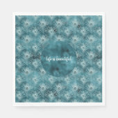 Blauwgroen Glitzy Glam Peacock Feathers Servet (Voorkant)