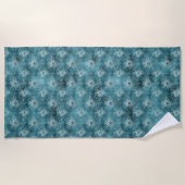 Blauwgroen Glitzy Glam Peacock Feathers Strandlaken (Voorkant)