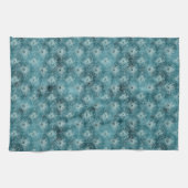 Blauwgroen Glitzy Glam Peacock Feathers Theedoek (Horizontaal)