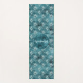 Blauwgroen Glitzy Glam Peacock Yogamat (Voorkant)