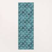 Blauwgroen Glitzy Glam Peacock Yogamat (Achterkant)