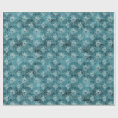 Blauwgroen Glitzy Peacock Feathers Cadeaupapier (Vlak)