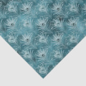  Blauwgroen Glitzy Peacock Feathers Tissuepapier (Detail)