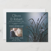 Blauwgroen gloedvolle Verloving monlight Kaart (Voorkant)