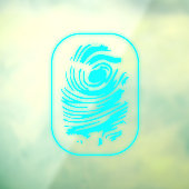 Blauwgroen gloeiende vingerafdrukvenster vastklamp raamsticker (Vel 3)