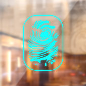 Blauwgroen gloeiende vingerafdrukvenster vastklamp raamsticker (Vel 2)