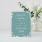 Blauwgroen goedkope bruiloft uitnodiging Briefkaar (Staand voorkant)