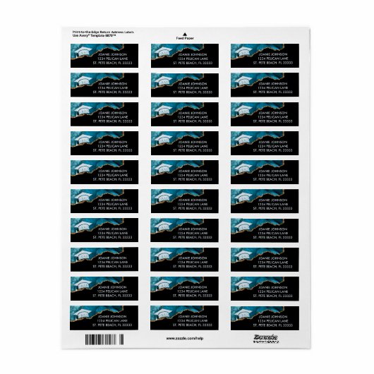 Blauwgroen Gold Afstuderen Return-adres Etiket (Full Sheet)