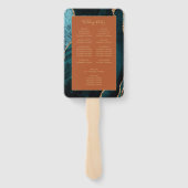 Blauwgroen Gold Agaat Burnt Sinaasappel Trouwprogr Handwaaier (Achterkant)