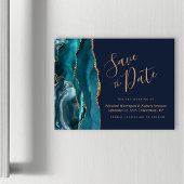 Blauwgroen Gold Agaat Navy Blue Magnetic Save the 