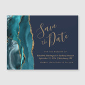 Blauwgroen Gold Agaat Navy Blue Magnetic Save the  (Voorkant)