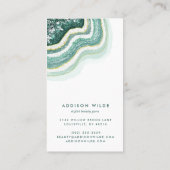 Blauwgroen Gold Agate Geode Oorspronkelijke Displa Visitekaartje (Achterkant)